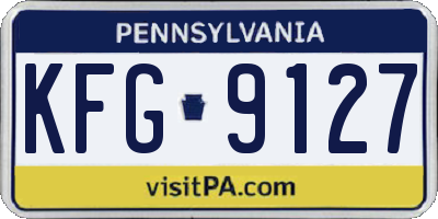 PA license plate KFG9127