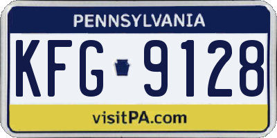 PA license plate KFG9128