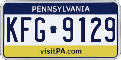 PA license plate KFG9129