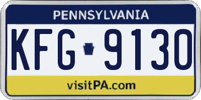 PA license plate KFG9130