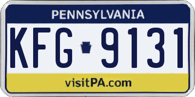 PA license plate KFG9131