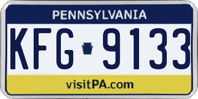 PA license plate KFG9133