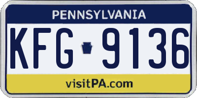 PA license plate KFG9136