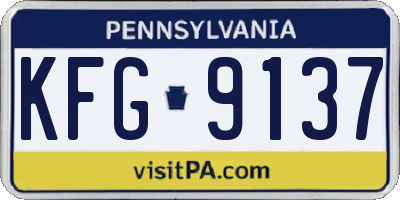 PA license plate KFG9137
