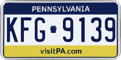PA license plate KFG9139