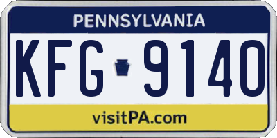 PA license plate KFG9140