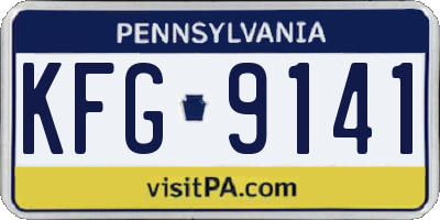 PA license plate KFG9141