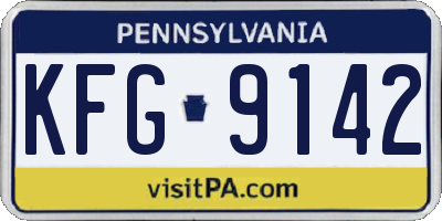 PA license plate KFG9142