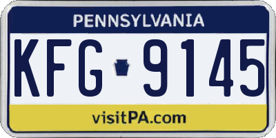 PA license plate KFG9145