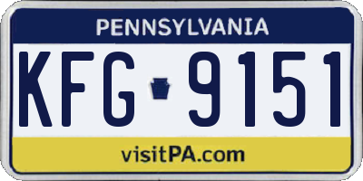 PA license plate KFG9151