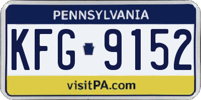 PA license plate KFG9152