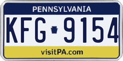 PA license plate KFG9154