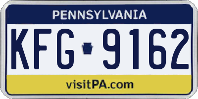 PA license plate KFG9162