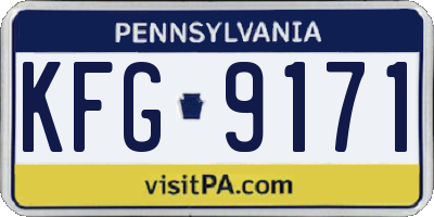 PA license plate KFG9171