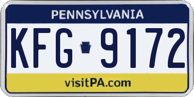 PA license plate KFG9172