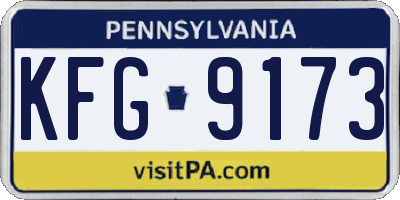 PA license plate KFG9173