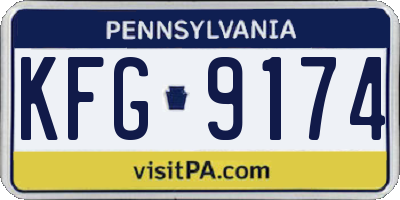 PA license plate KFG9174