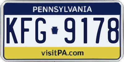 PA license plate KFG9178