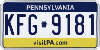 PA license plate KFG9181