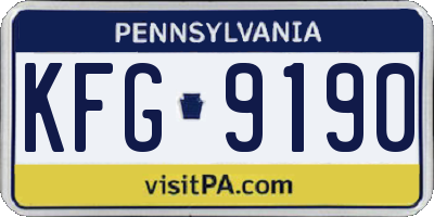 PA license plate KFG9190