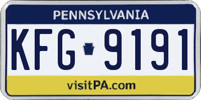 PA license plate KFG9191