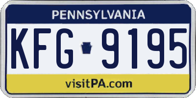 PA license plate KFG9195