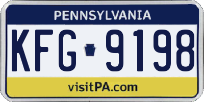 PA license plate KFG9198