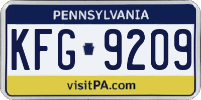 PA license plate KFG9209
