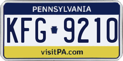 PA license plate KFG9210