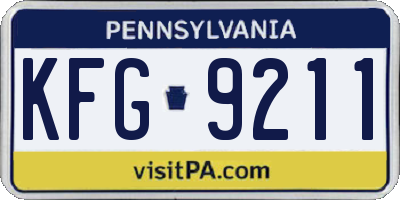PA license plate KFG9211