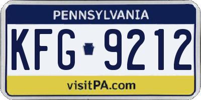 PA license plate KFG9212