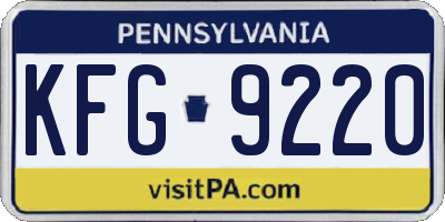 PA license plate KFG9220
