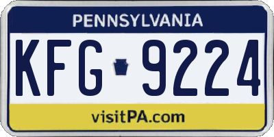 PA license plate KFG9224