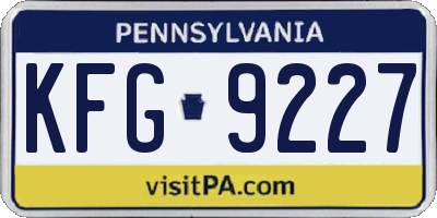 PA license plate KFG9227