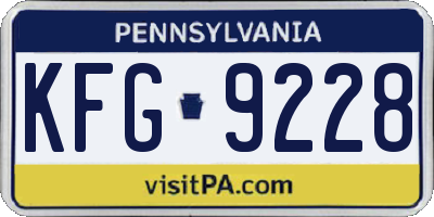 PA license plate KFG9228