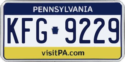 PA license plate KFG9229