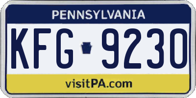 PA license plate KFG9230