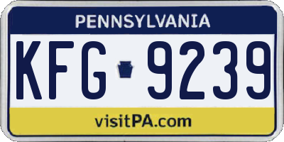 PA license plate KFG9239