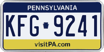 PA license plate KFG9241