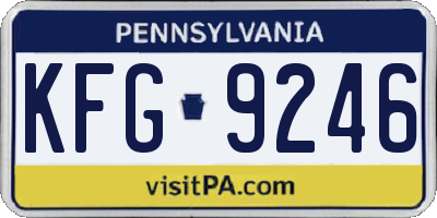 PA license plate KFG9246