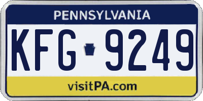 PA license plate KFG9249
