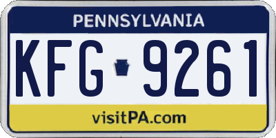 PA license plate KFG9261