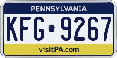 PA license plate KFG9267