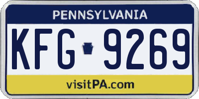 PA license plate KFG9269