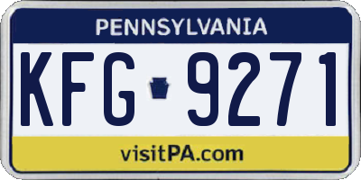 PA license plate KFG9271