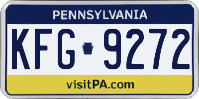 PA license plate KFG9272