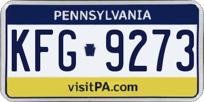 PA license plate KFG9273