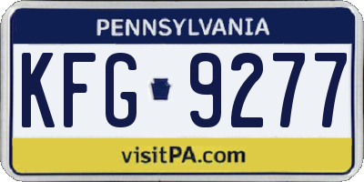 PA license plate KFG9277