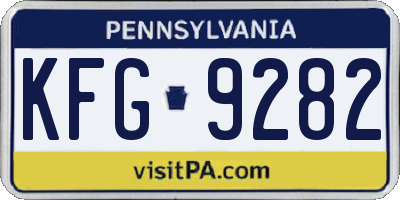 PA license plate KFG9282