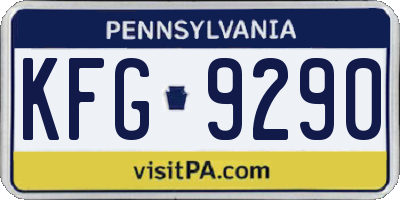 PA license plate KFG9290